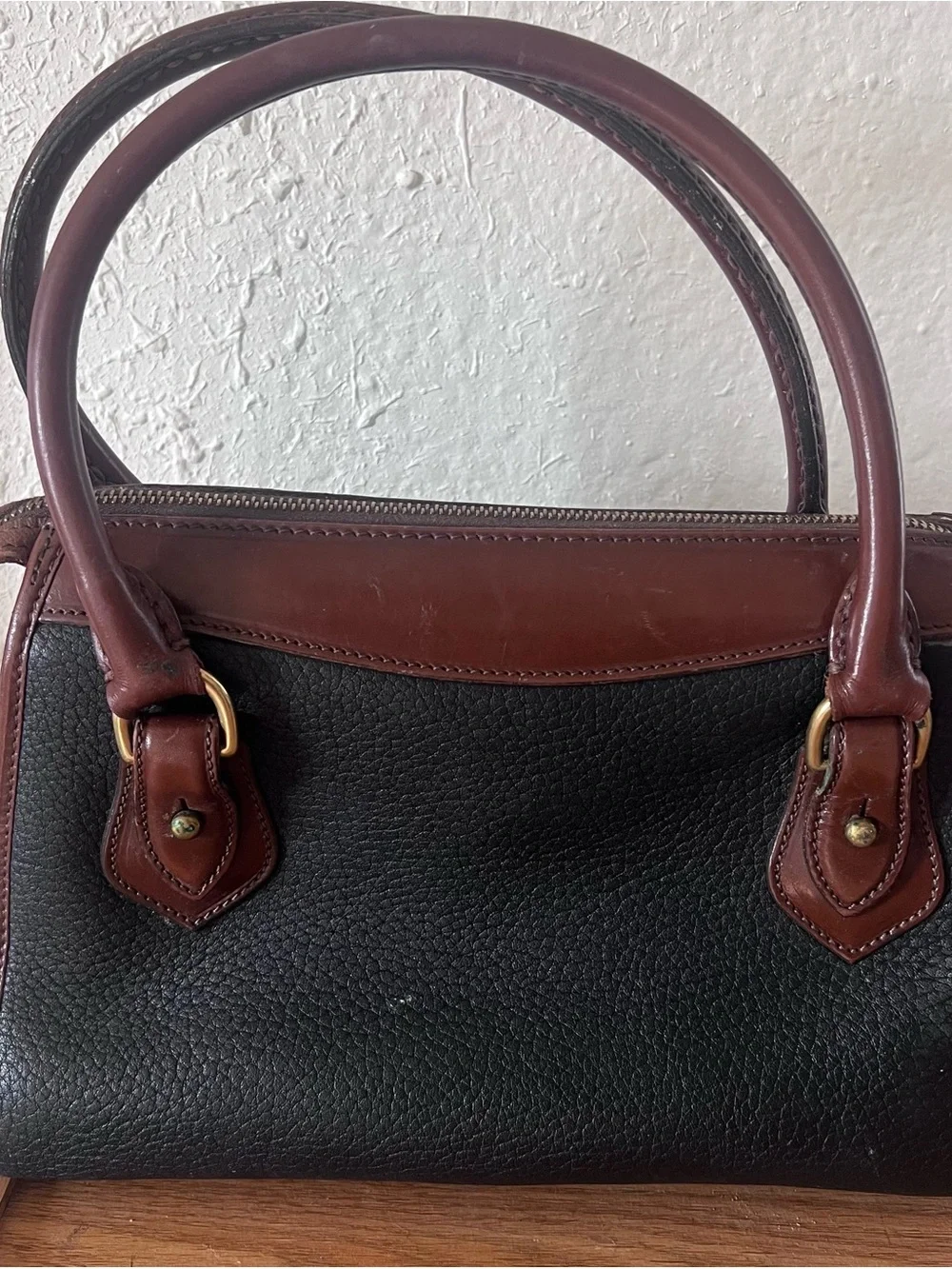 Vintage Dooney & Bourke AWL Leather Zip Satchel | USA Made #A6886594